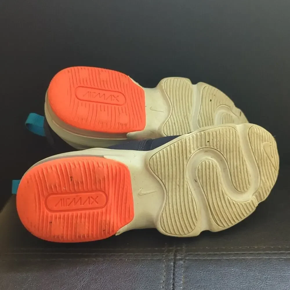 Nike Air Max Infinity Youth Size 1 Navy Orange Lace Up Outdoor Running Sneakers